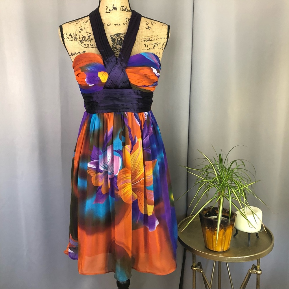 FOREVER 21 Hibiscus Flower Halter Dress